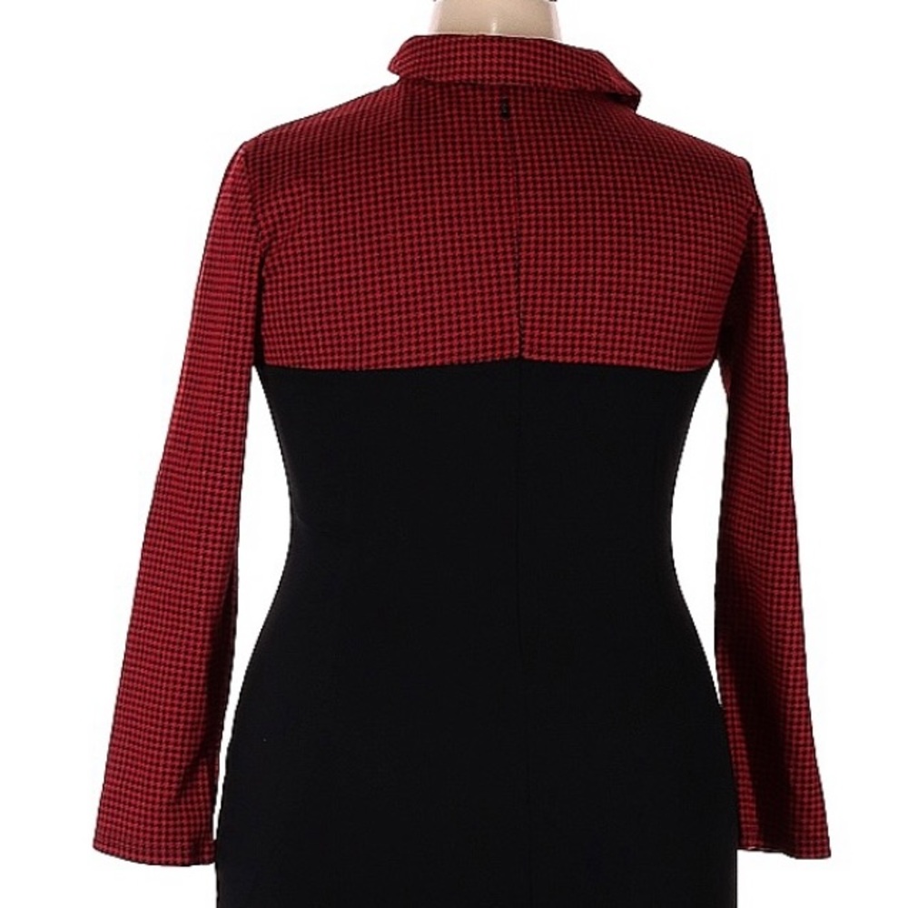 Homeyee  Retro color block lapel dress